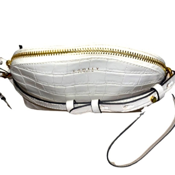 Radley London Women's Chelsea Faux Croc Zip Top Cross-Body, White - Picture 8 of 13